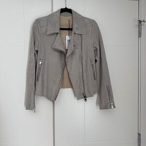 NWT Reiss suede cropped moto jacket